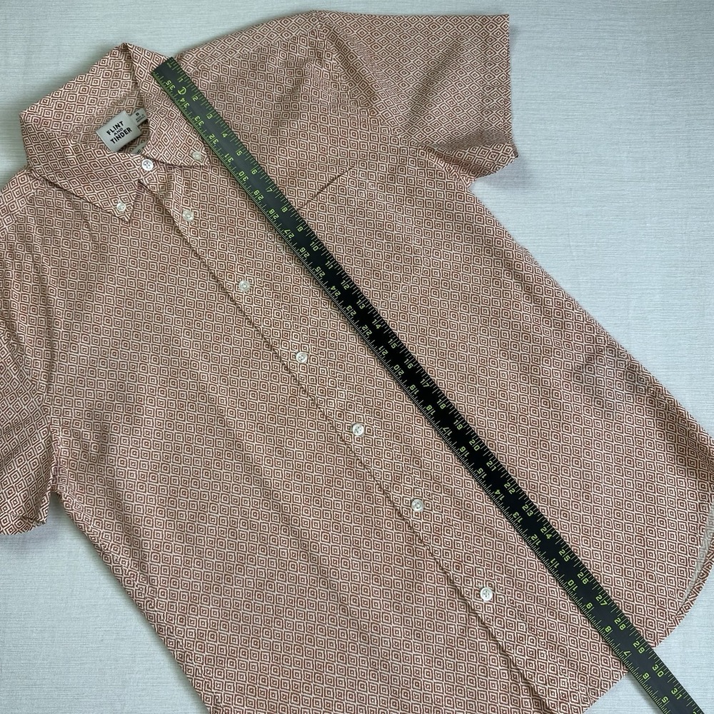 Flint and Tinder Classic Fit Geometric Print Button Down Shirt Men S Clay AOP - Picture 5 of 11